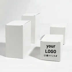 10 white clothing storage boxes, foldable white paper boxes, thickened packaging boxes with printed logo