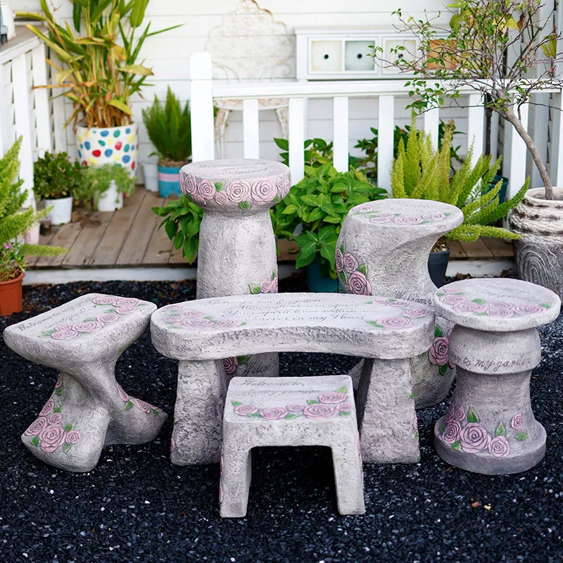 

Креативная подставка для цветочных горшков в виде статуэтки для сада и двора, уличная подставка для растений с табуретом, причудливый садовый декор
