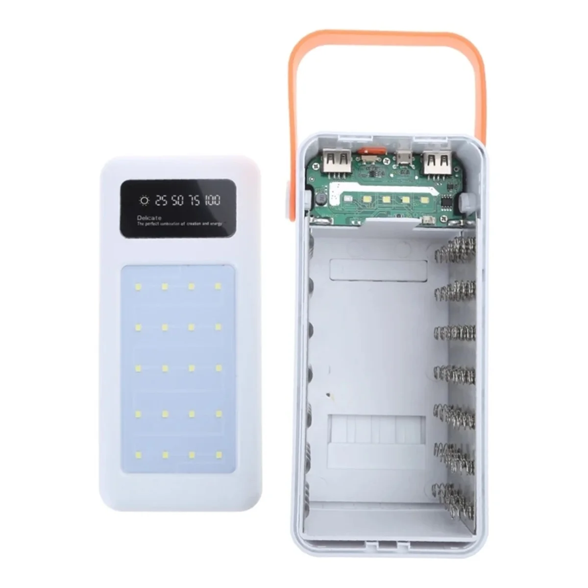 GFR5-Dual USB 28X18650 Caso Armazenamento Rápido para Celular (Carga Rápida Branco)