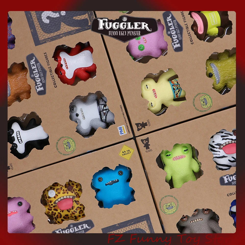 6 unids/set FUGGLER modelos de monstruos feos juego de juguetes Fuggler dientes divertidos monstruos figura juguetes sorpresa caja ciega con 1 pieza estilo aleatorio