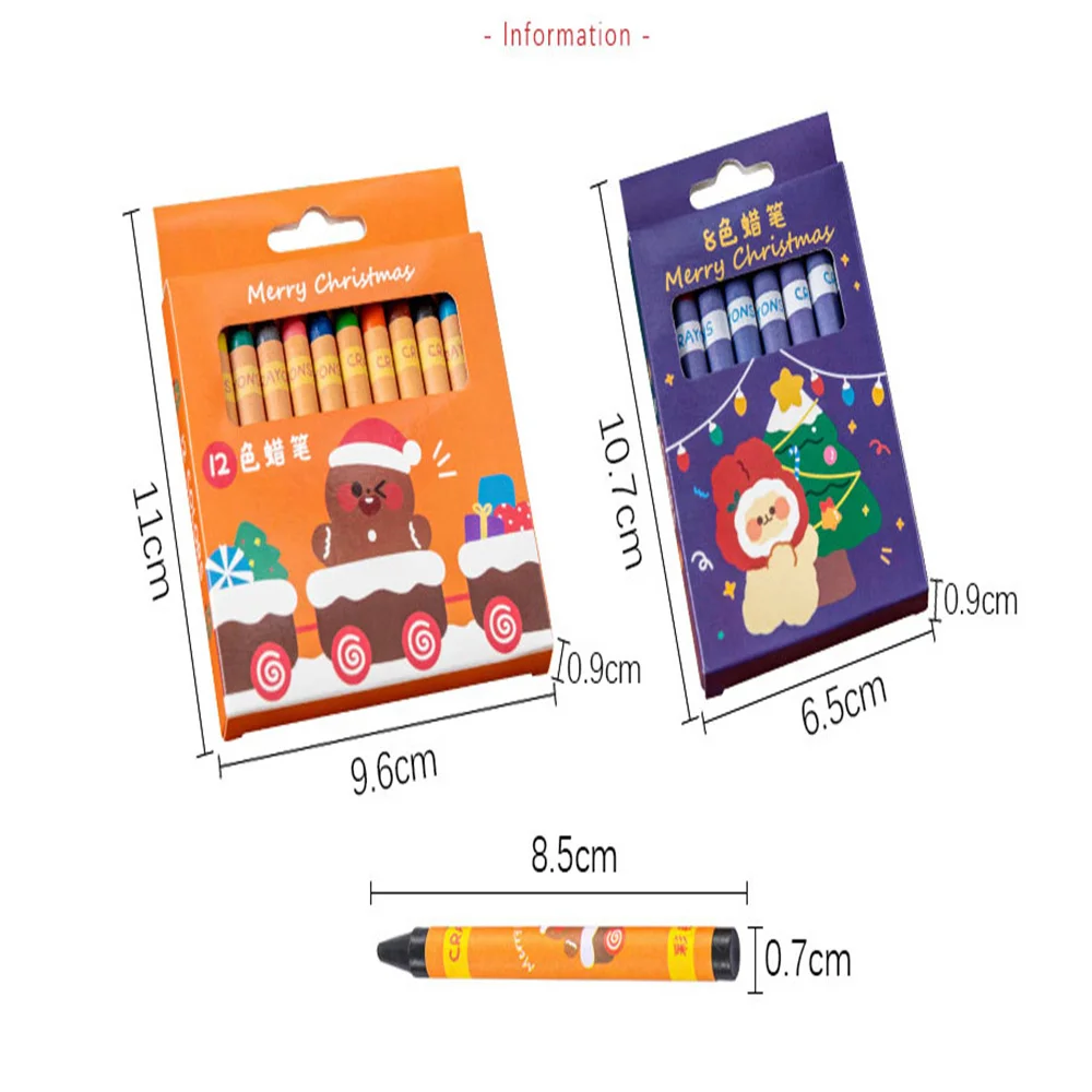 Crayons não tóxicos para crianças, Crayons de Natal, Baby Coloring Art Supplies, Estudantes Papelaria, 8 12 cores