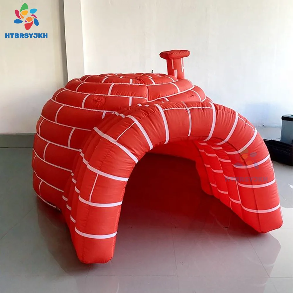 膨張式赤いテント、ポータル/煙突付き送風機、屋外イベント装飾小道具