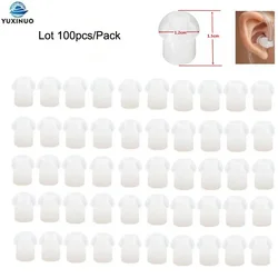 100pcs Walkie Talkie Acoustic Coil Air Tube Silicone In-Ear Earbuds Mushroom Eartip Ear Bud Replacement Radio Earpiece Headset