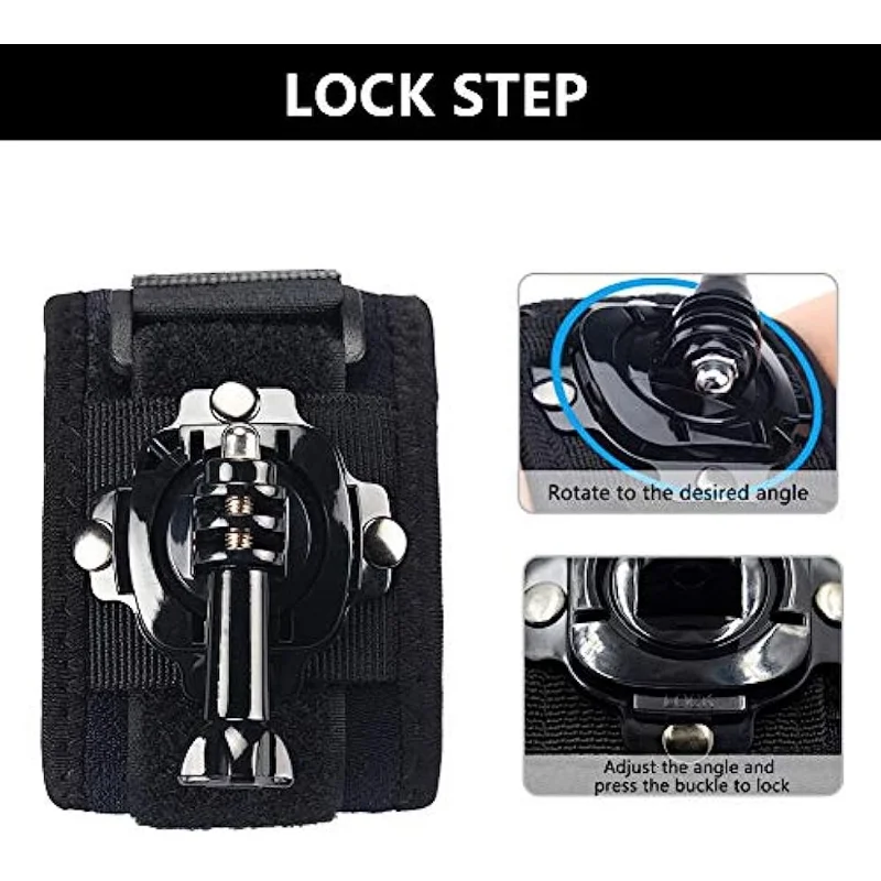 360度回転式リストストラップマウント (gopro Hero11/10/9/8/7/6/5s/5/4/3用) 、アクションカメラ用の調整可能な調整可能なサイクリングアームバンドホルダー