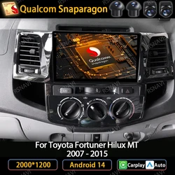 도요타 포츄너 HILUX Revo Vigo 2007 - 2015 카플레이, 자동차 라디오, 자동 멀티미디어 스테레오 비디오 플레이어, DSP GPS, 4G 와이파이, 안드로이드 14
