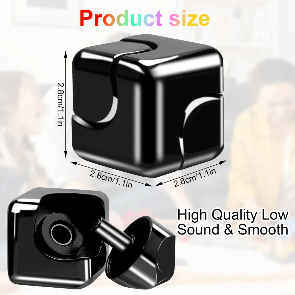 Metal Square Fidget Spinner Antistress EDC Fingertip Toys Stress Relief Hand Magnetic Spinning Top Anti-Anxiety Spiner Kids Toys