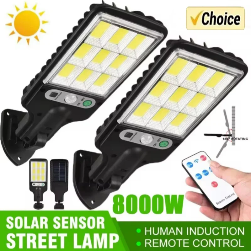 

Solar Outdoor LED Wall Light with Human Body Waterproof 3modes Induction for Garden Terrace Garage Courtyard and Street Lighting
