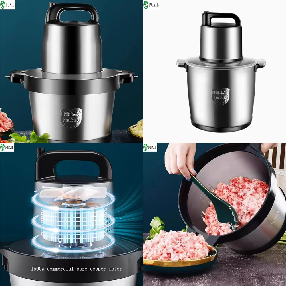 Commercial Meat Grinder for Electric Mixer High Power Food Processor Large Capacity 6L for Meat Filling Cooking