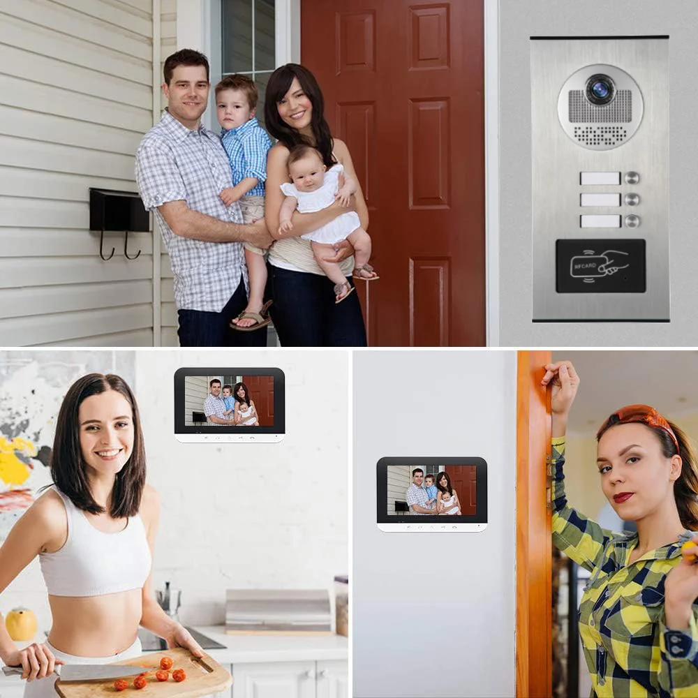 TUYA WiFi ロック解除ビデオドアベルドアホンインターホンナイトビジョンネットワークケーブルポート 2-6 ユニットアパートカメラドアベルキット