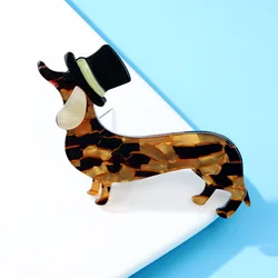 handmade fashion animal accessories acrylic cartoon dog brooch clothing bag badge ﻿