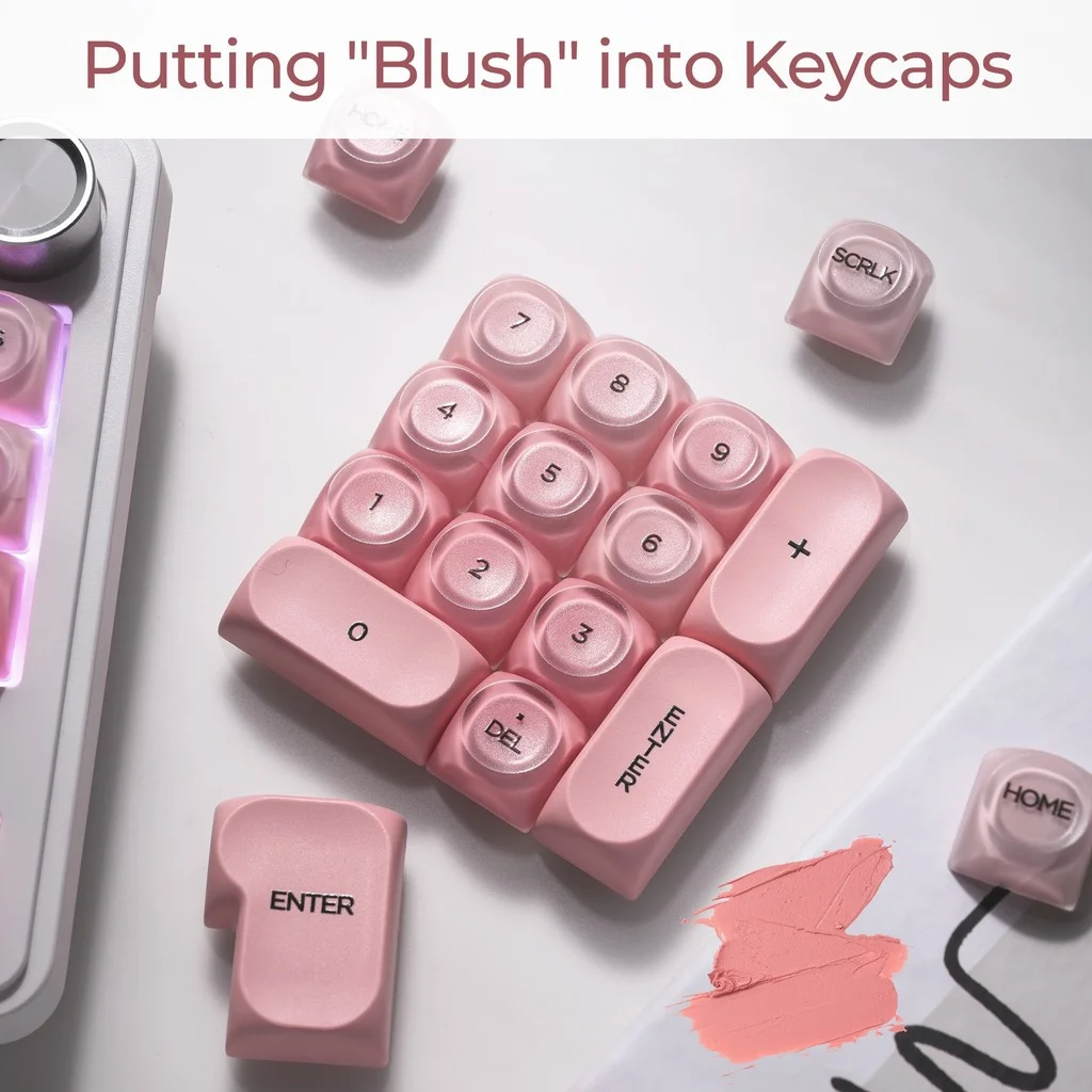 (Keycap Only) Jelly Keycap Pink PBT+PC Material Keycap for Mechanical Keyboard Custom KeyCaps 61/63/64/68/84/87/96/98/104/108 view 6