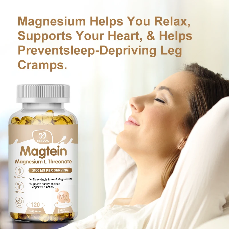 Magtein Magnesium L-Threonate Capsules, Highly Absorbed Magnesium&Enhances Memory, Promotes Brain Health, Improves Sleep Quality