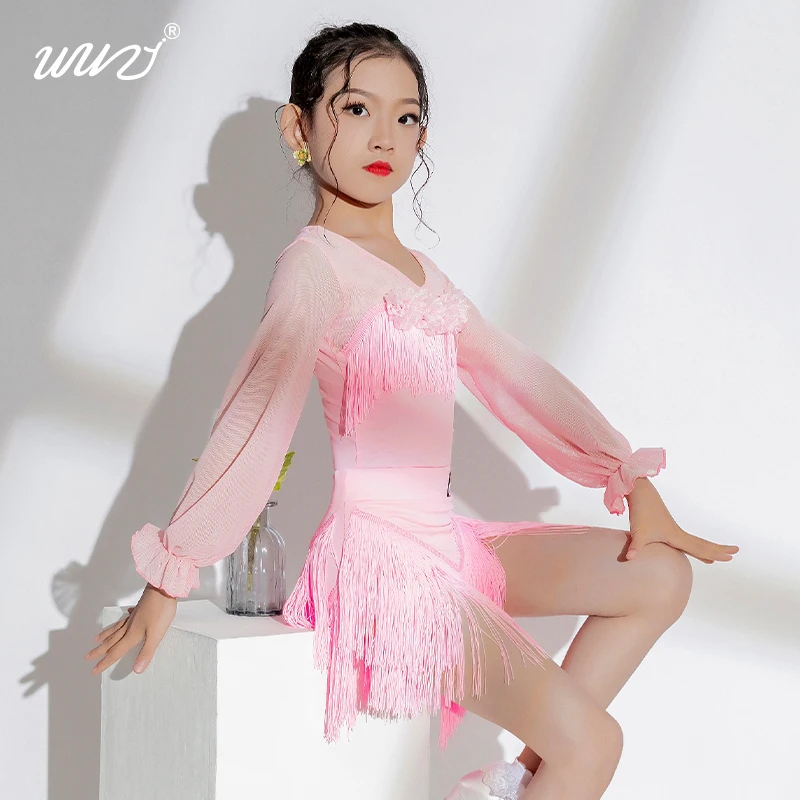 Latin-danskostuum voor meisjes - Nieuwe hoogwaardige lente/zomerwedstrijdprestaties voor kinderen - Latin-jurk voor kinderen