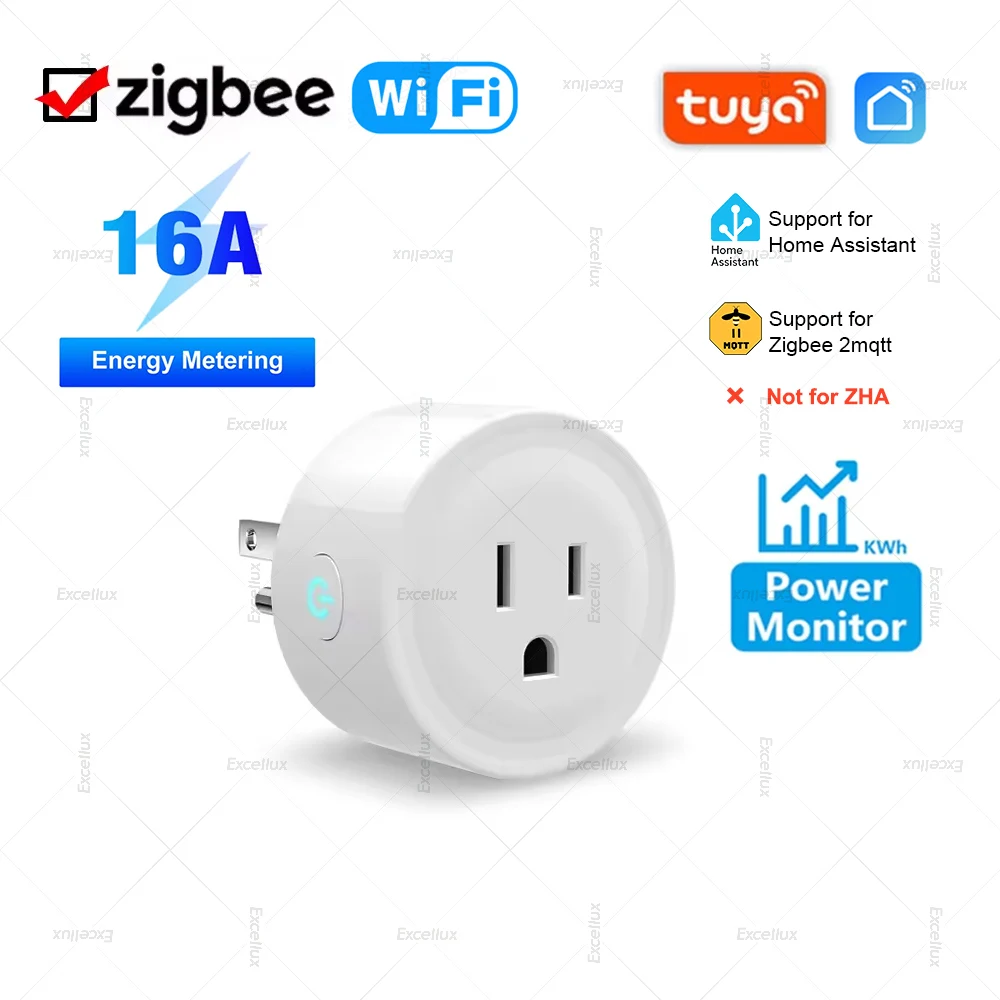 Tuya 16A Smart Plug Zigbee WiFi Socket US Canada Mexico Peru Japan Power Monitoring Timing Function Works With Smart Life App