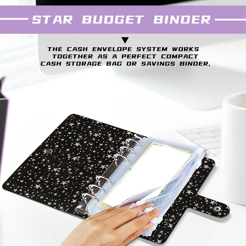 Star A6 Binder Sleeve, For Budgeting, Binder Pocket Cash Envelope Wallet, Budget Planning Notepad, Cash Envelope Binder