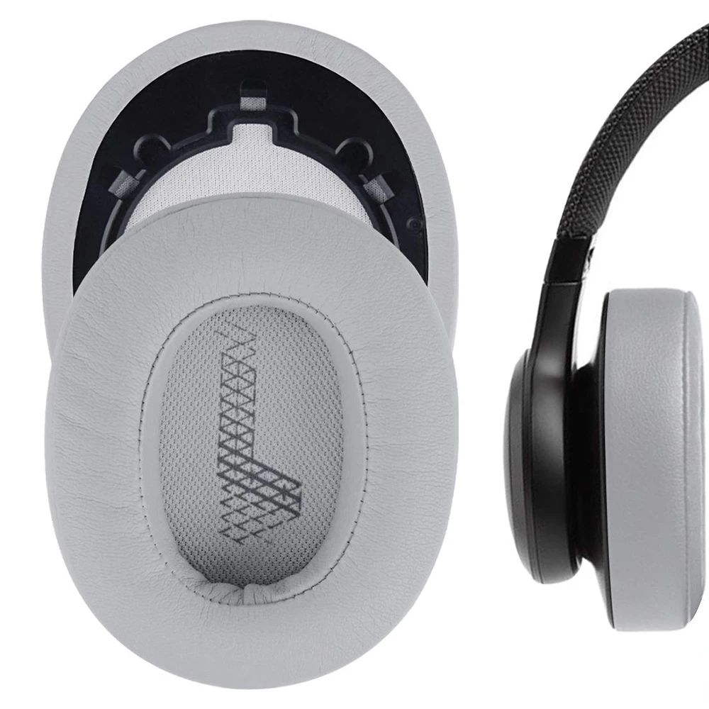 Bantalan Telinga Pengganti Protein Kulit Bantalan Telinga Penutup Telinga Suku Cadang Perbaikan untuk JBL Live 500BT Headset Headphone Sekitar Telinga