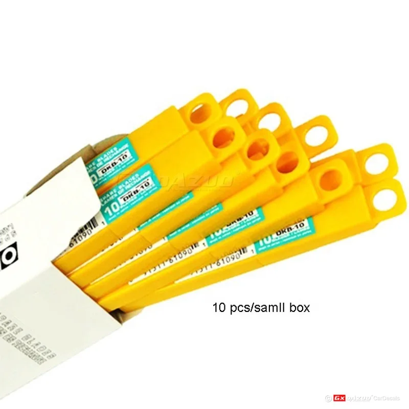 10 Uds. Cuchillas PPF de acero inoxidable para manualidades, 10 Uds., cuchillas de utilidad, 9mm, 30 grados, hoja de corte, DKB-10