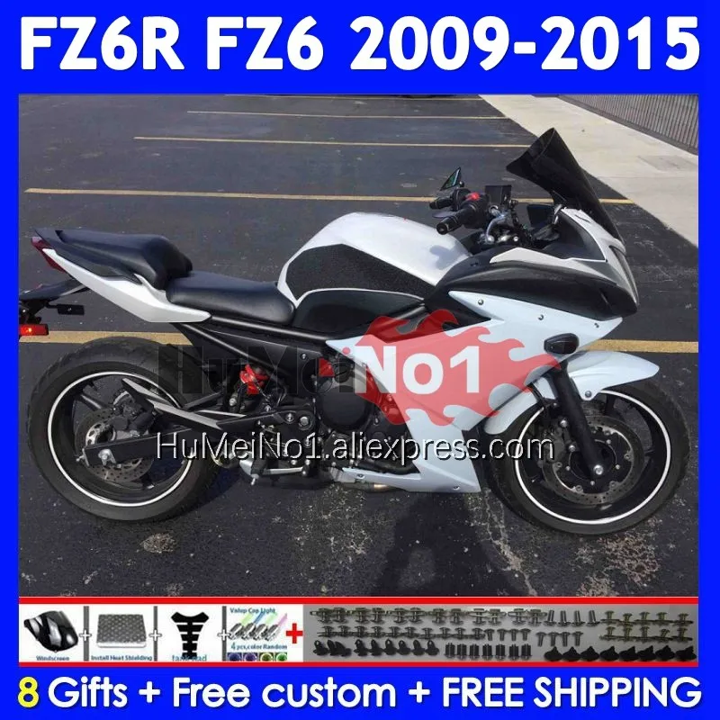 Body For YAMAHA FZ 6R FZ-6R FZ6 FZ6N 372No.28 Gloss white FZ6R 09 10 11 12 13 14 15 2009 2010 2011 2012 2013 2014 2015 Fairing