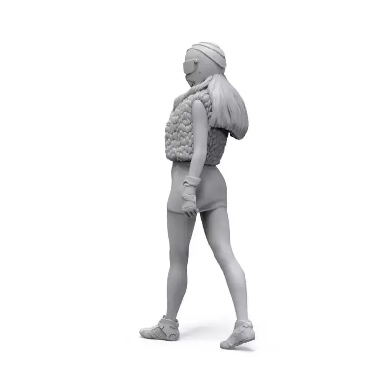 Figurine de reine de course Sexy en résine, Micro Miniature Gk, modèle blanc imprimé en 3d, jouet, Kit non assemblé et non peint, 1/24 1/35