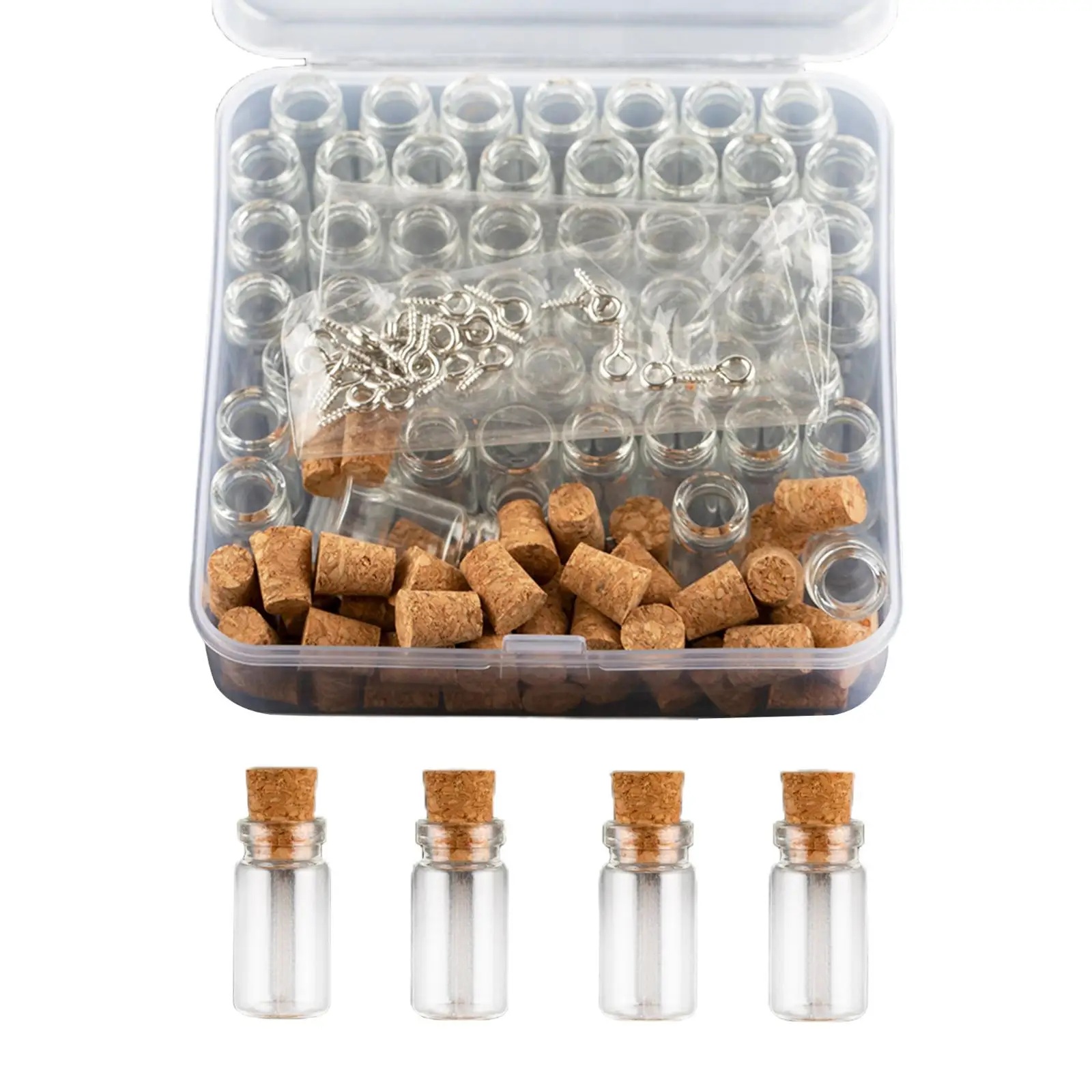 50x Mini Glass Bottles with Cork Stoppers Wedding Decor Small Wishing Bottle