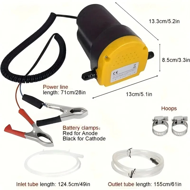 12V Electric Transfer Extractor Pump, Sump Scavenge Suction Pump For Car Boat Motorbike Electric Vehicle Maintenance Spare Part
