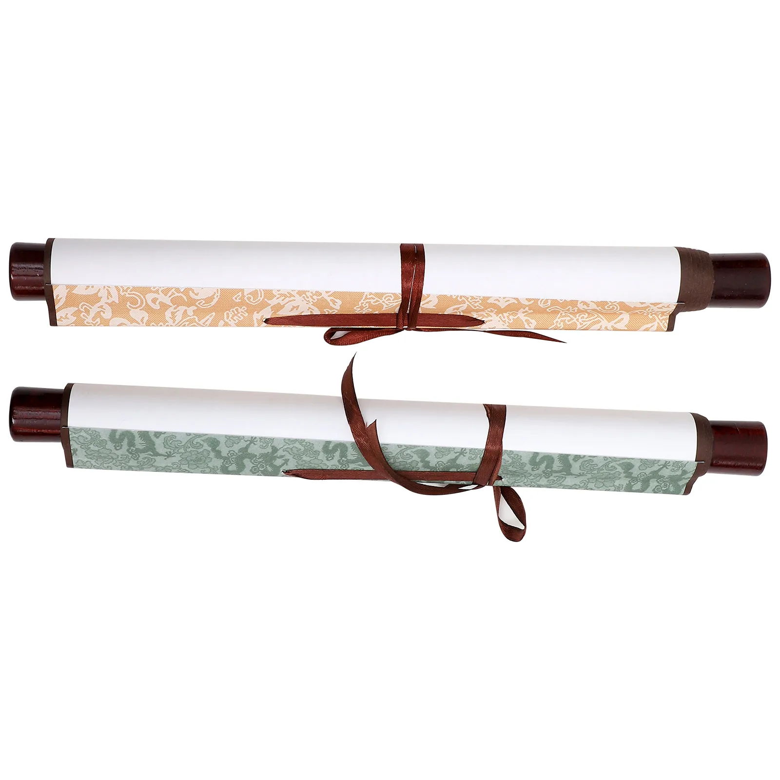 

2 Pcs Blank Scroll Imitation Silk Feet Rice Calligraphy Hanging Vertical Blue Color Xuan Art Wall Painting Supply