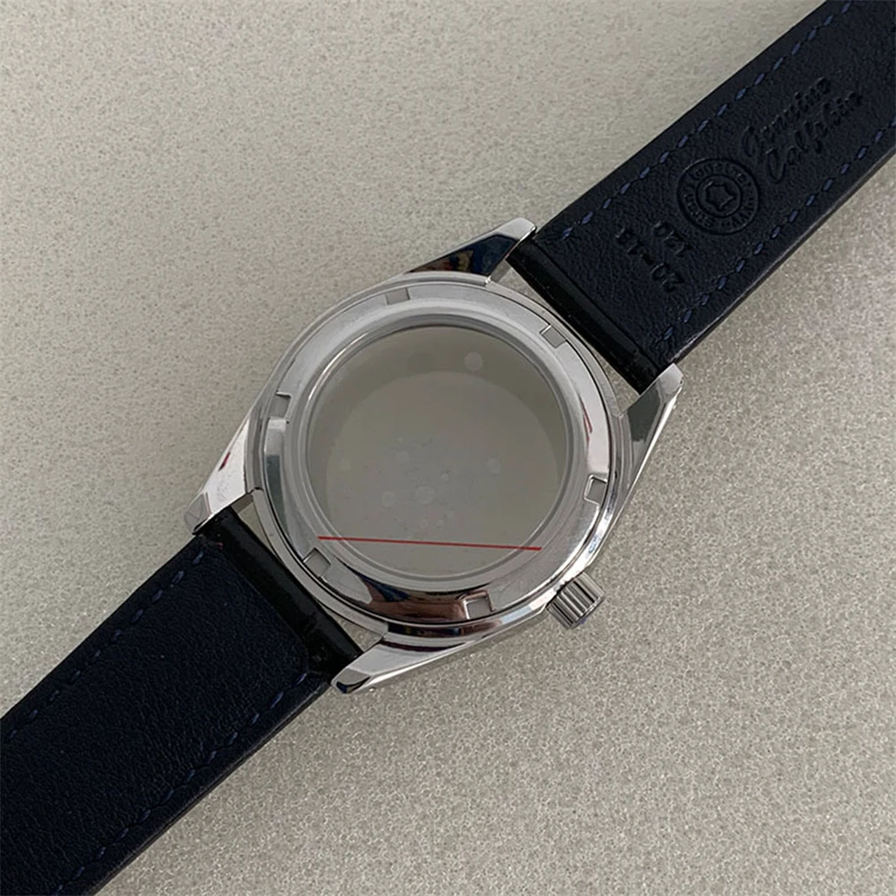 Set di cinturini in pelle con cassa in acciaio inossidabile da 38mm, cassa dell'orologio in vetro zaffiro per movimento NH35 NH36/4R/7S