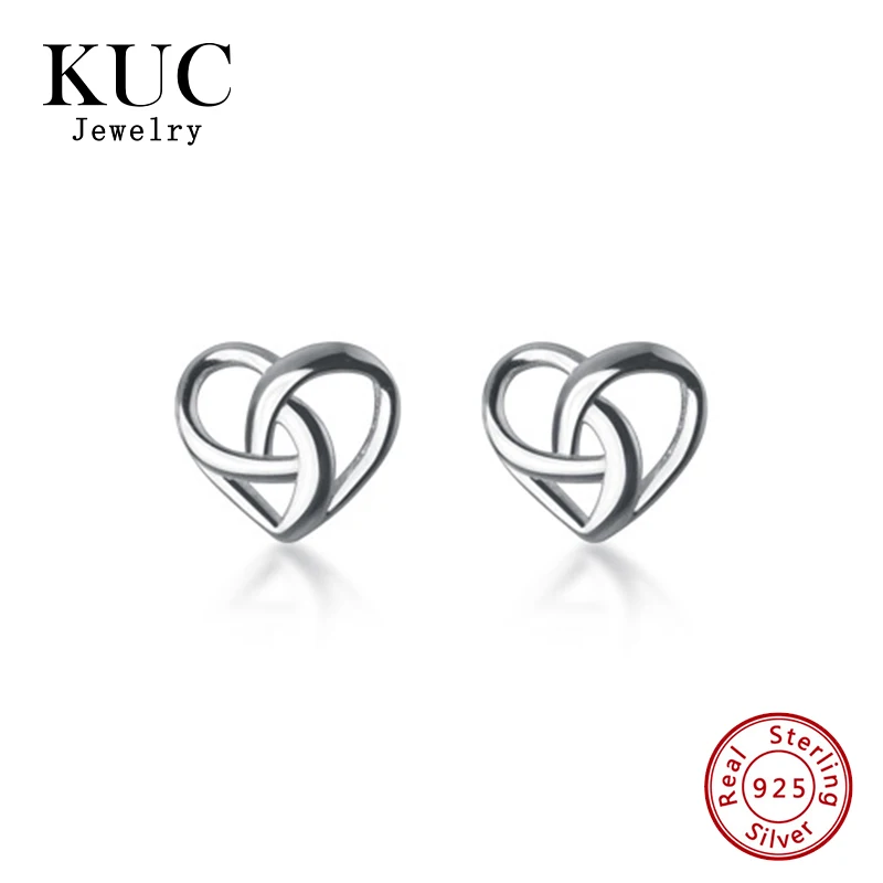 

Fine Jewelry Earrings Unique Heart Small 925 Sterling Silver Heart Stud Earrings for Girls Valentine's Day