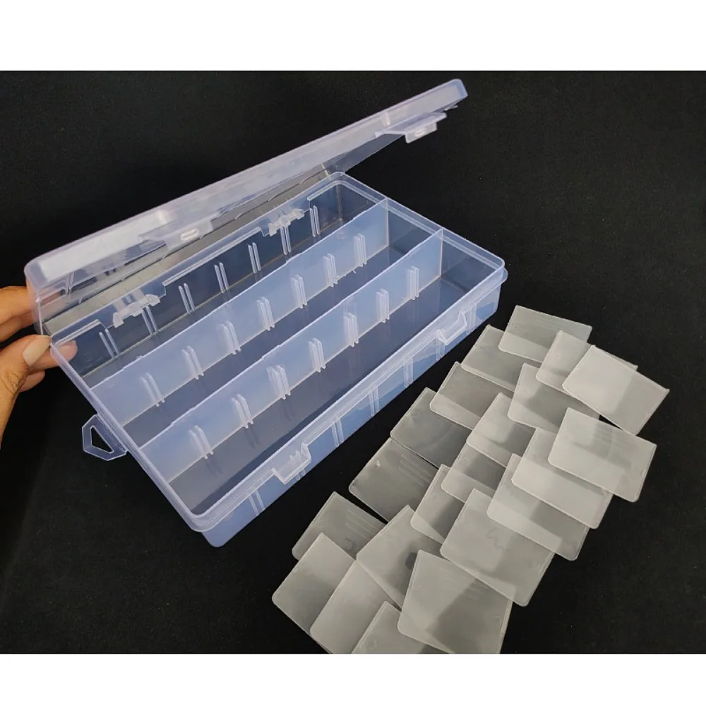 24 Slots Cells Colorful Portable Jewelry Tool Storage Box Container Ring Electronic Parts Screw Beads Organizer Plastic Case