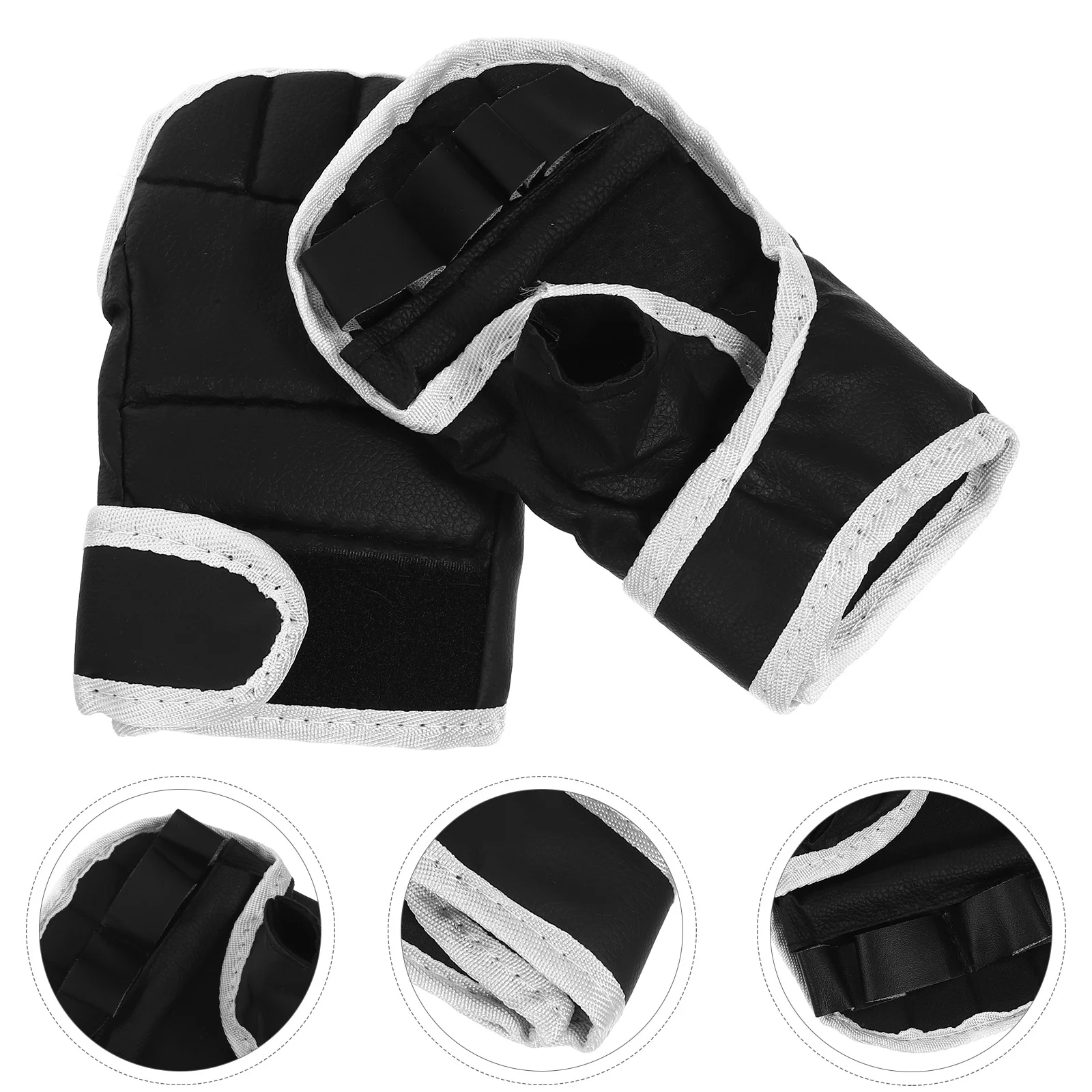 

1Pair Boxing Gloves Half-Finger Ergonomic Breathable Anti-Wear Wristband Adjustable Sparring Training Gloves Boxing Supply