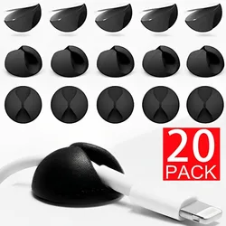 1/5/10/20Pcs Cable Clips Winder Silicone Cable Organizer Desk Wire Storage Charger Cord Holder for Car USB Charging Tablet Wire
