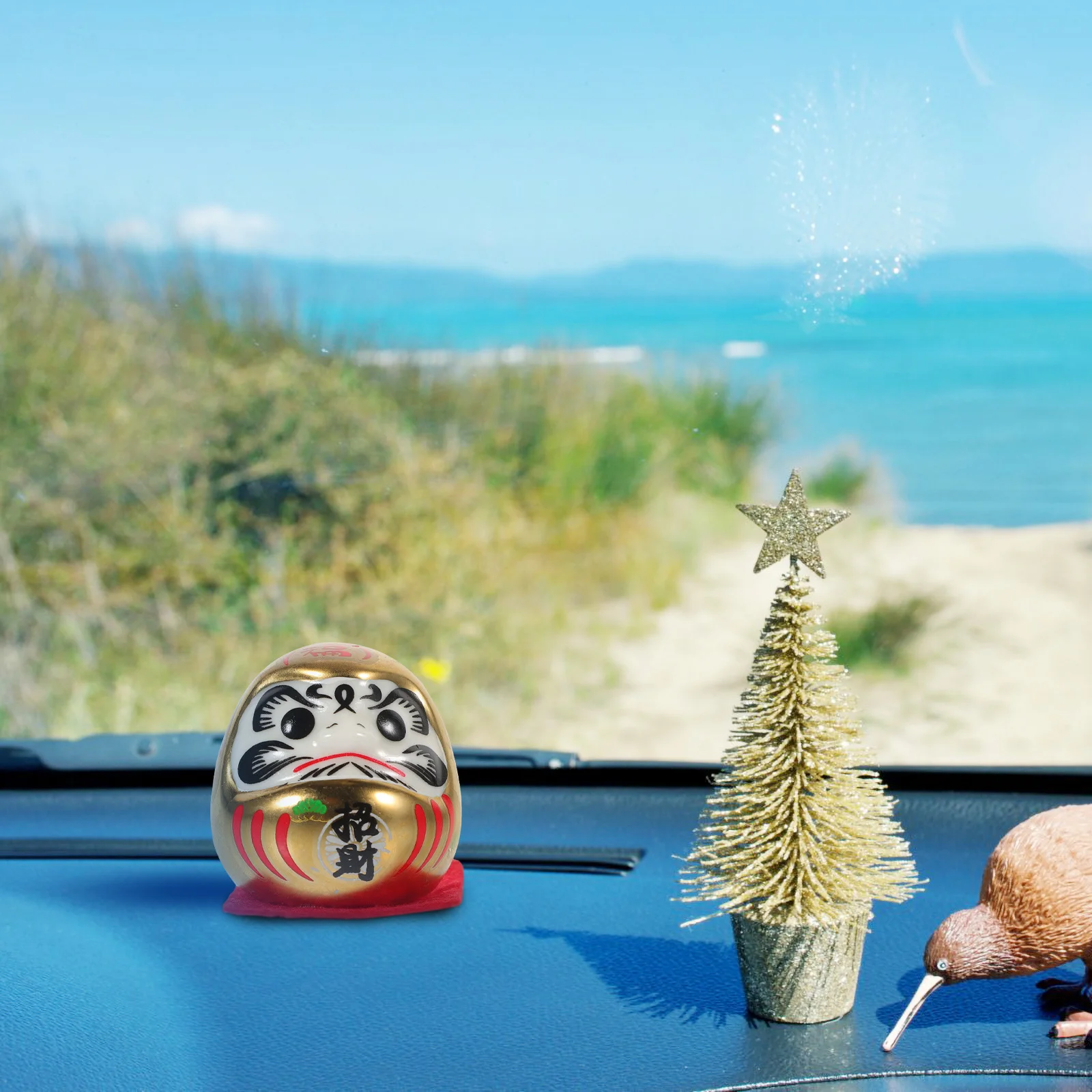 

Japanese Ceramic Statue Perseverance Symbol Home Car Interior Decor Ornament Dashboard Crafts Gift