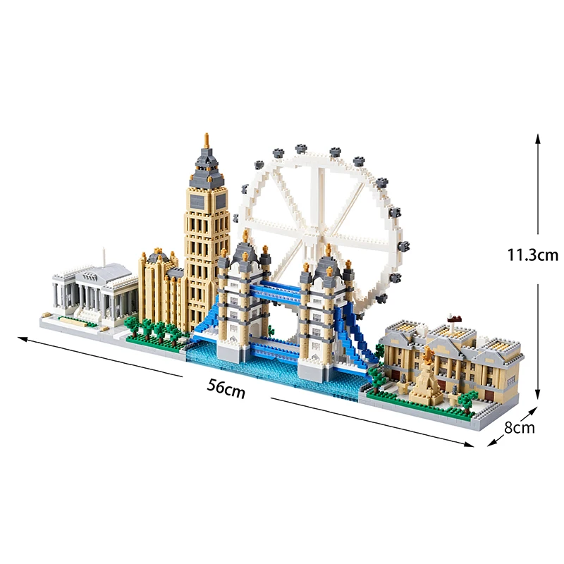 3430pcs London Tower Bridge City Skyline Building Blocks modello di architettura famoso in tutto il mondo giocattoli assemblati per adulti regali per bambini