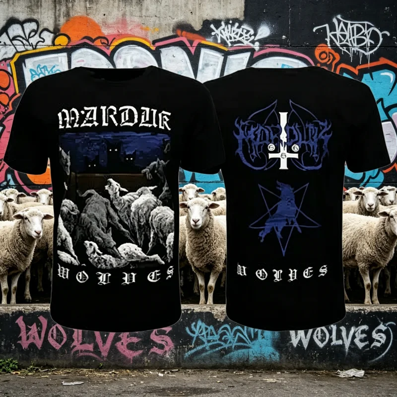 Double Sided Graphic T Shirt Men Women Vintage Black Metal Band Oversized Short Sleeve Dark Gothic Hip Hop Streetwear Unisex Tee