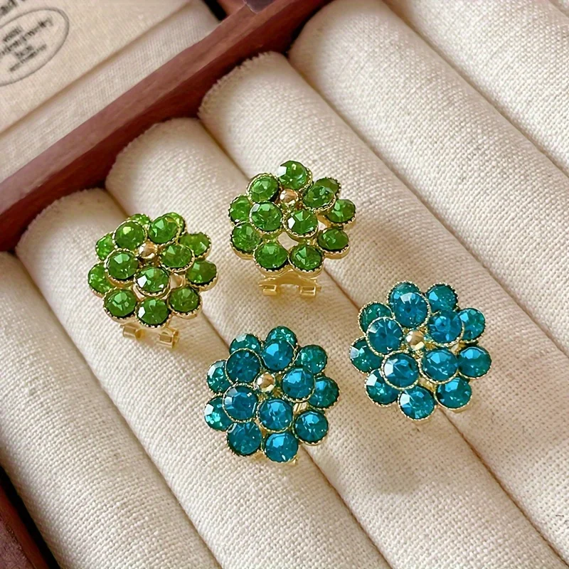 

Bohemian Style Floral Earrings Clip-on and Stud Dual Design Elegant Jewelry Gift for Women Parties Daily Wear