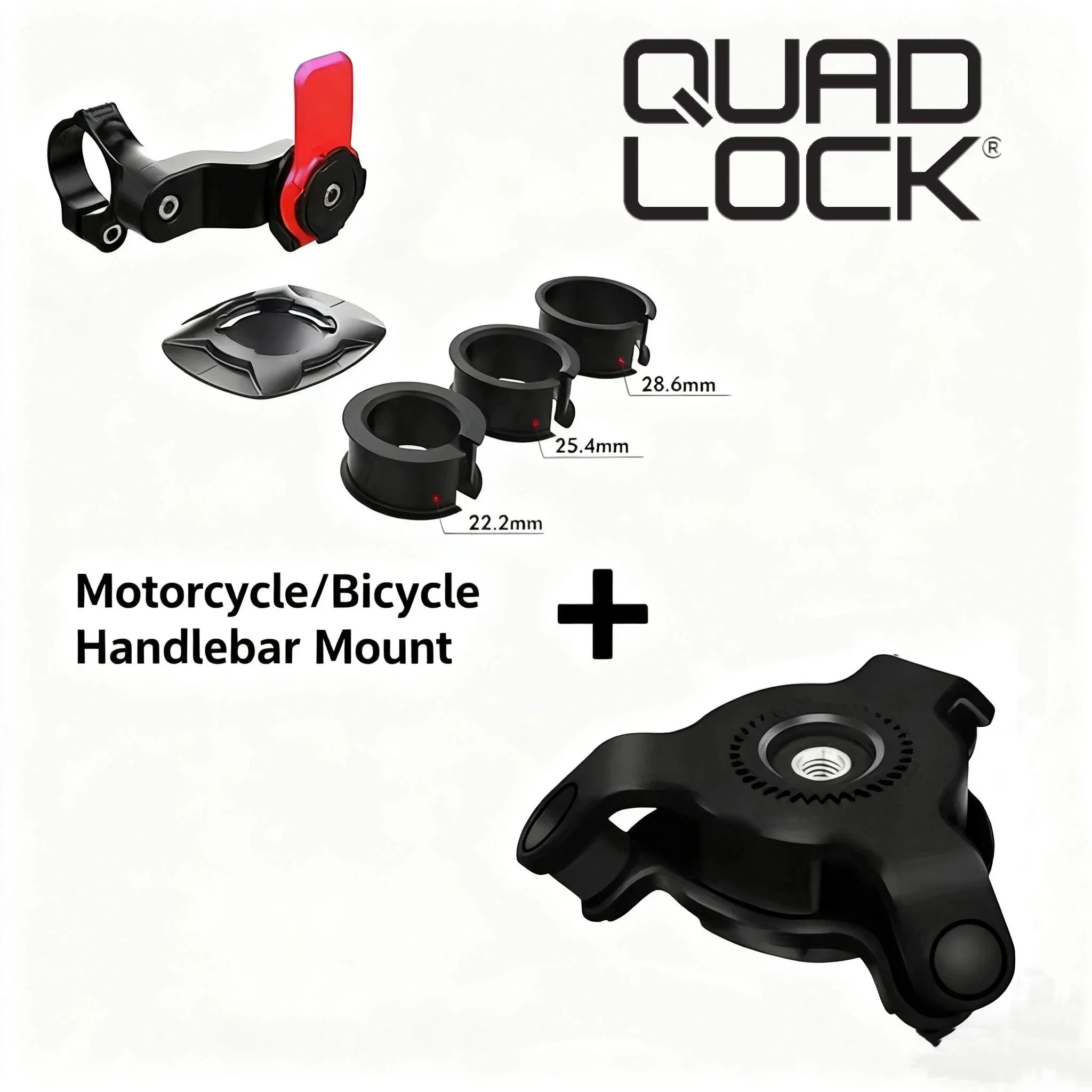 QUAD  LOCK   MountainBikePhone Mount Stem360° Rotating Aluminum Holder forRoad Bike, AdjustableCell Phone Holder Fit 4-7" Phones