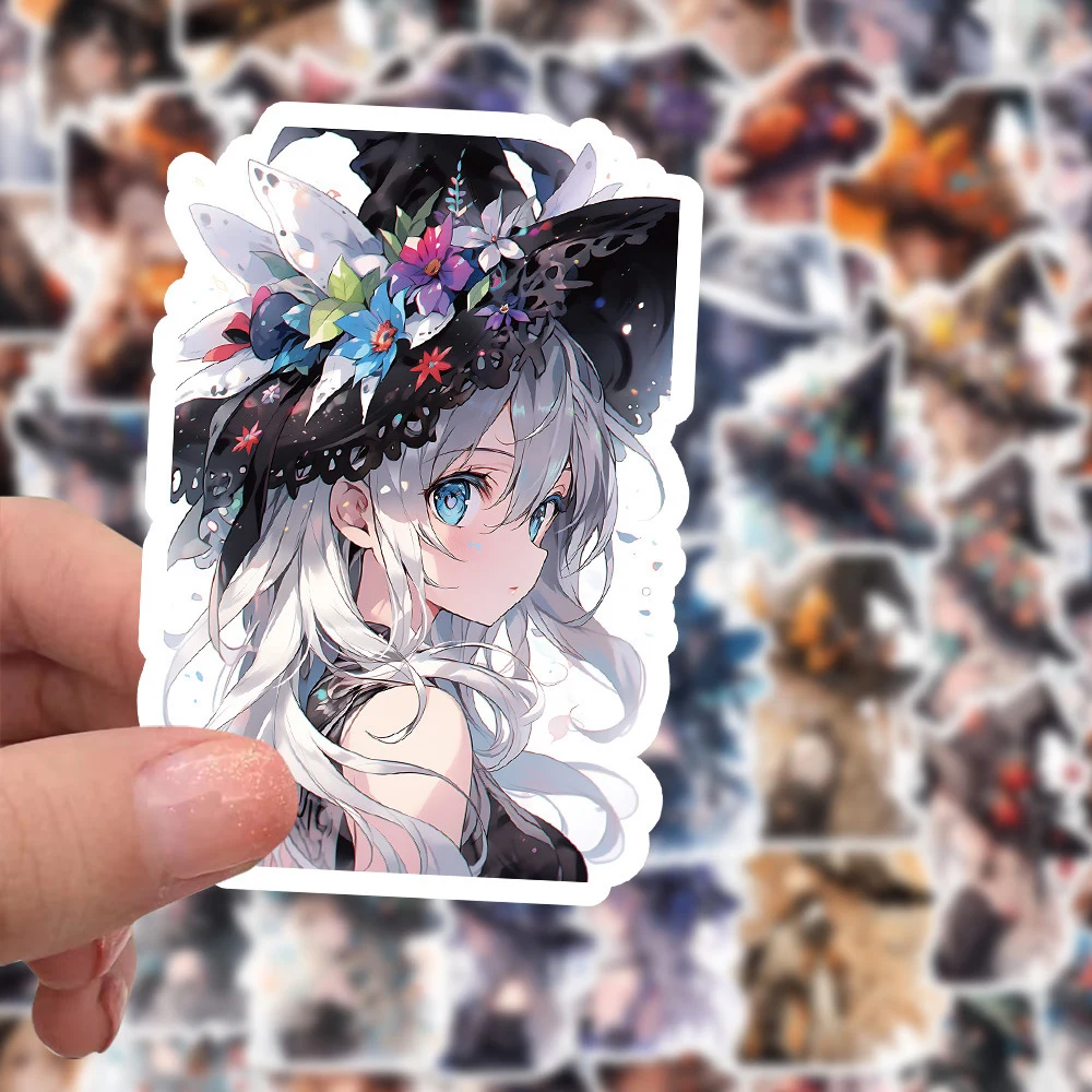 Autocollants graffiti de sorcière de dessin animé magique Kawaii, décalcomanies esthétiques, JEFridge, ordinateur portable, téléphone, bagage,