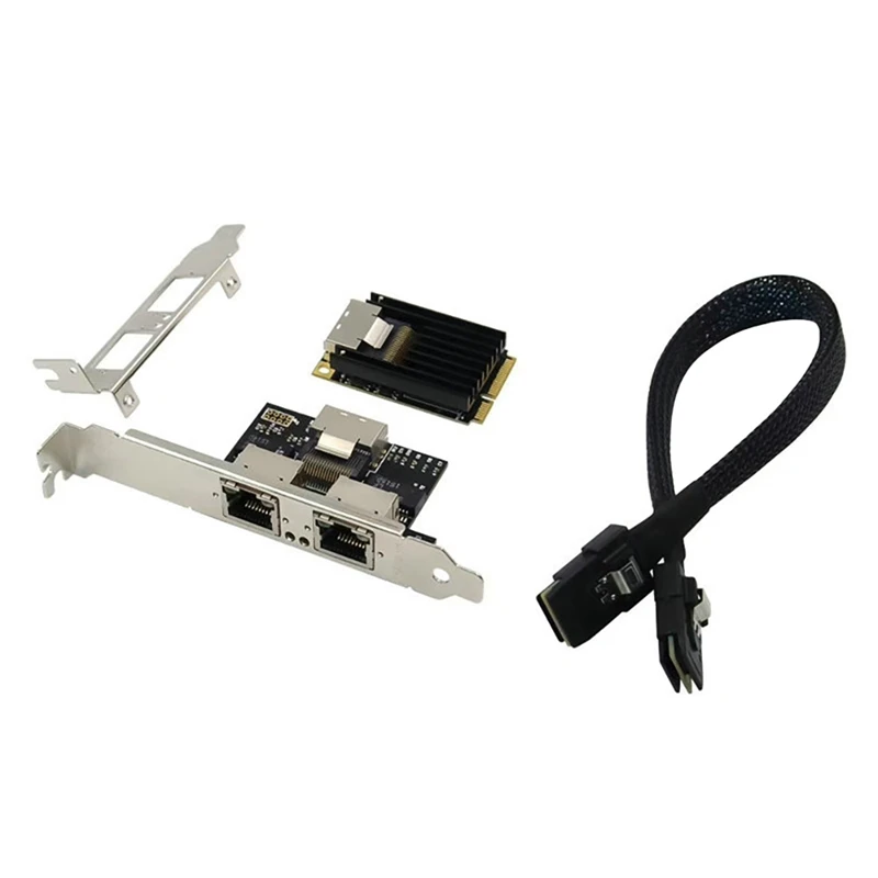 

MINI PCI-E Network Card MINI PCI-E To Dual-Port Gigabit I350 Wired Server Network Card RJ45 Desktop Network Adapter