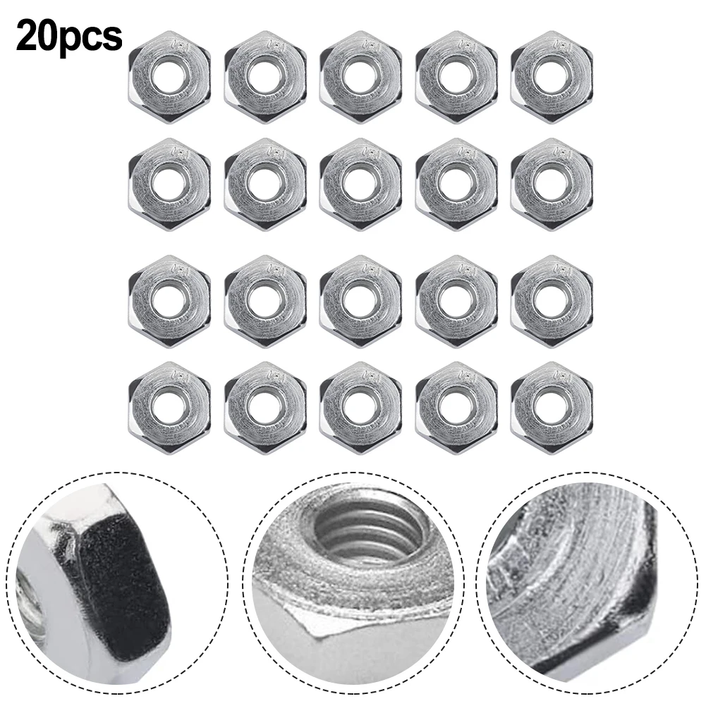 20Pcs Chainsaw Guide Bar Nuts Plate Nut 8 X1.25mm For STIHL Replace 0000-955-0801 024 026 029 044 046 MS 360 362 391 441 461 180