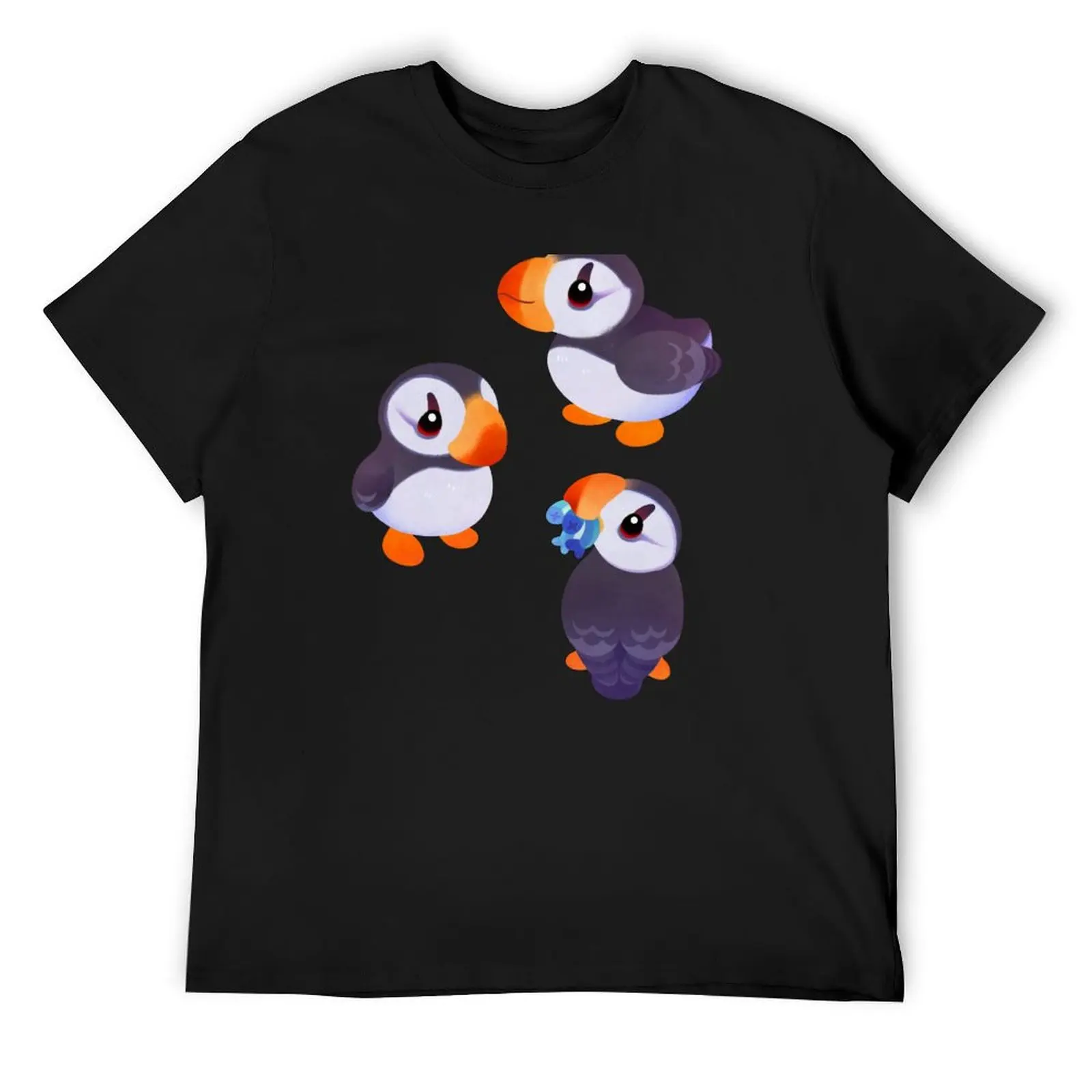 

Happy puffin - yellow T-Shirt summer clothes oversized graphic tee quick drying mens graphic t-shirts hip hop