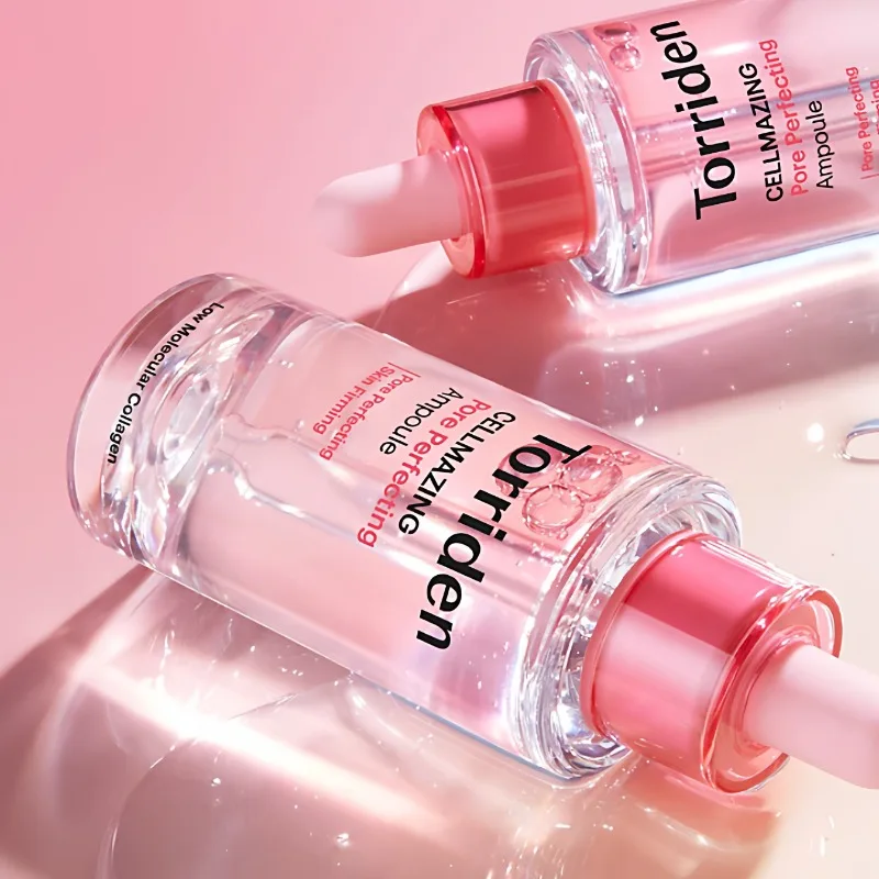 5D Низкомолекулярная коллагеновая сыворотка для лица Torriden Pink Ampoule: увлажняющая, эластичная, лифтинг-эссенция для лица