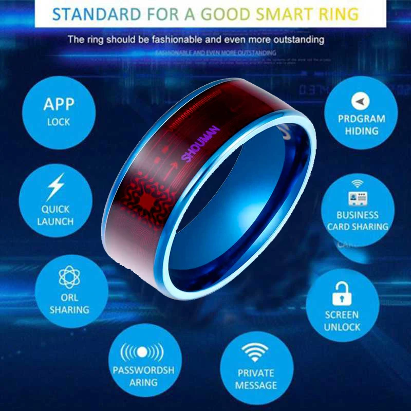 Fashion Men's Ring Magic Wear  Chip NFC Smart Ring Wearable For Android Mobile Device Smart Jewelry Couple Stainless Steel Ring