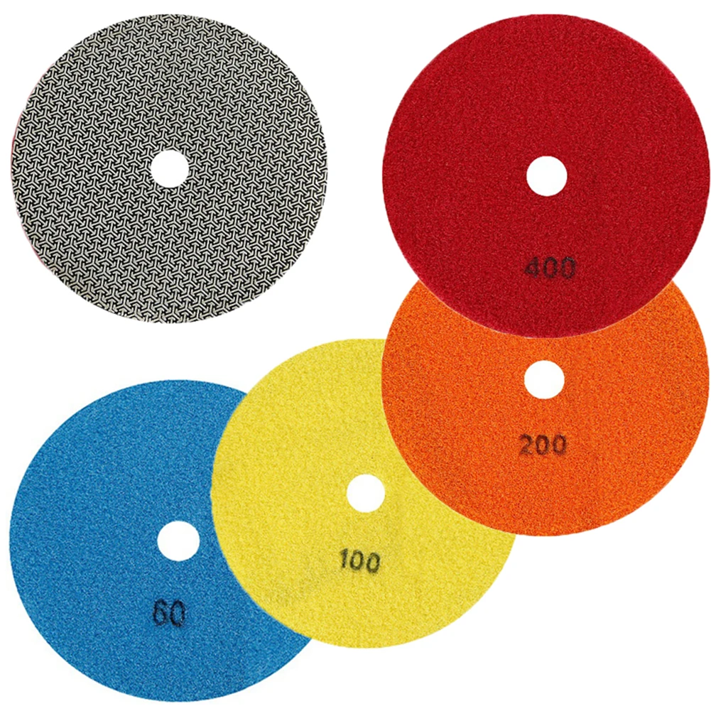 1pcs 4Inch Electroplated Diamond Dry Polishing Pad 60/100/200/400 Grit For Granite Marble Sanding Disc Power Tool