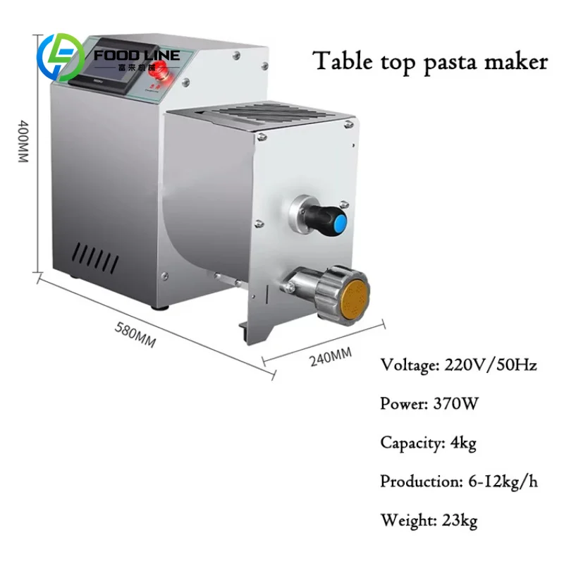 Customized Digital Touch Screen Commercial Pasta Maker with Emergency Stop Button for Restaurant & Pasta Workshop Production