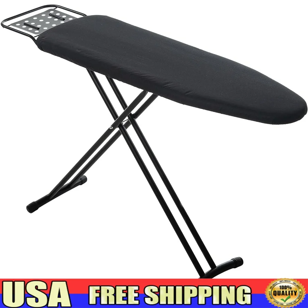 

Сверхмощная гладильная доска, полноразмерная, компактная, регулируемая по высоте, подставка для утюга, термостойкий чехол, толстая подкладка, стабильная, прочная