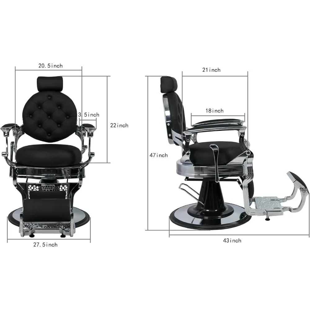 Hydraulic Reclining Hair Salon Chair, 360 Degree Swivel for Tattoo Massage Spa Beauty Salon Equipment image 4