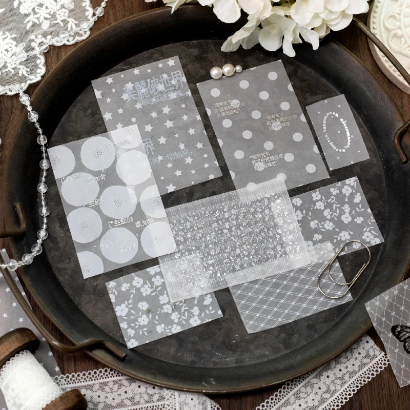 Journal GO Semi-Transparent Manuscripts Vellum Paper Vintage Mixed Size Scrapbook Sheets for Journaling Collage & Craft
