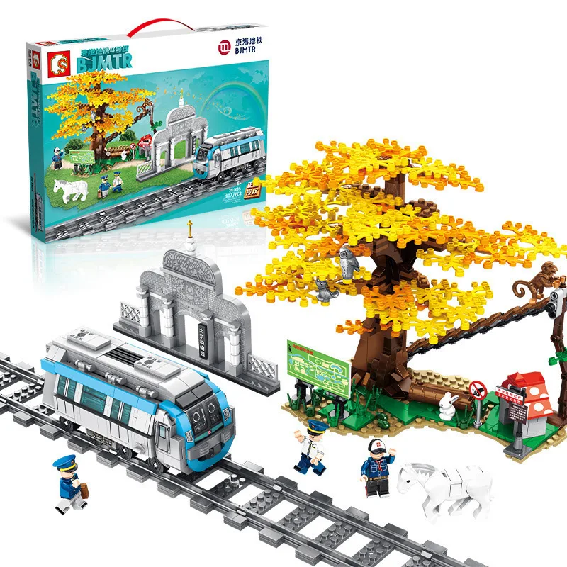 

SEMBO BLOCK 201405 Retro Metro Train Building Blocks Compatible Small Bricks Model Toy
