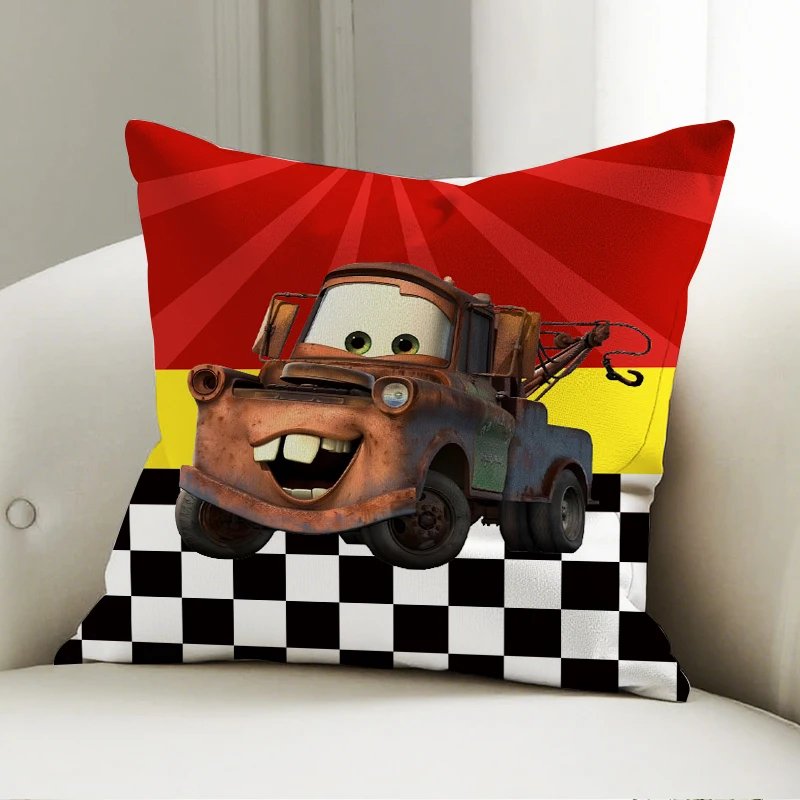 

Disney Cars Tow Mater Pillow Cover Cartoon Truck Pattern Decorative Cushion Sofa Bedroom Home Decor Gift