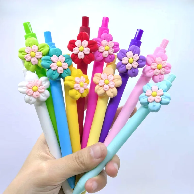 جديد جديد 3D زهرة سلسلة قلم محايد اللون لينة فيلم زهرة على شكل قلم حبر جاف الإبداعية هدية القلم مناسبة للاستخدام المكتبي #1